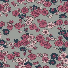 Traditional Cherry Blossom On A Gray Background Play Mat (rectangle) by Kiyoshi88