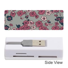 Traditional Cherry Blossom On A Gray Background Memory Card Reader (stick) by Kiyoshi88