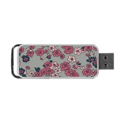 Traditional Cherry Blossom On A Gray Background Portable Usb Flash (one Side) by Kiyoshi88