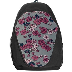 Traditional Cherry Blossom On A Gray Background Backpack Bag by Kiyoshi88