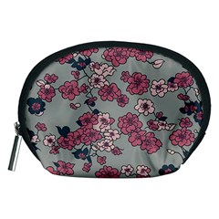 Traditional Cherry Blossom On A Gray Background Accessory Pouch (medium) by Kiyoshi88