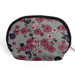 Traditional Cherry Blossom On A Gray Background Accessory Pouch (medium) by Kiyoshi88