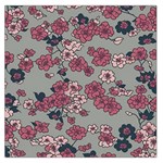 Traditional cherry blossom on a gray background Square Satin Scarf (36  x 36 ) Front