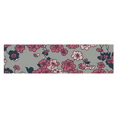 Traditional Cherry Blossom On A Gray Background Oblong Satin Scarf (16  X 60 ) by Kiyoshi88