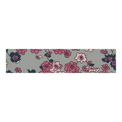 Traditional Cherry Blossom On A Gray Background Velvet Scrunchie