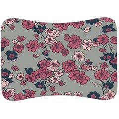 Traditional Cherry Blossom On A Gray Background Velour Seat Head Rest Cushion by Kiyoshi88