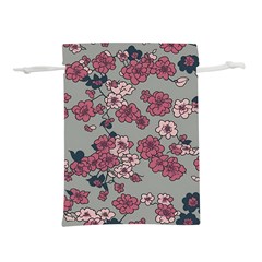 Traditional Cherry Blossom On A Gray Background Lightweight Drawstring Pouch (m) by Kiyoshi88