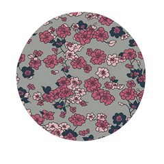 Traditional Cherry Blossom On A Gray Background Mini Round Pill Box (pack Of 3) by Kiyoshi88