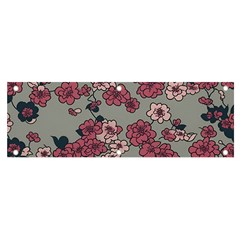 Traditional Cherry Blossom On A Gray Background Banner And Sign 6  X 2  by Kiyoshi88