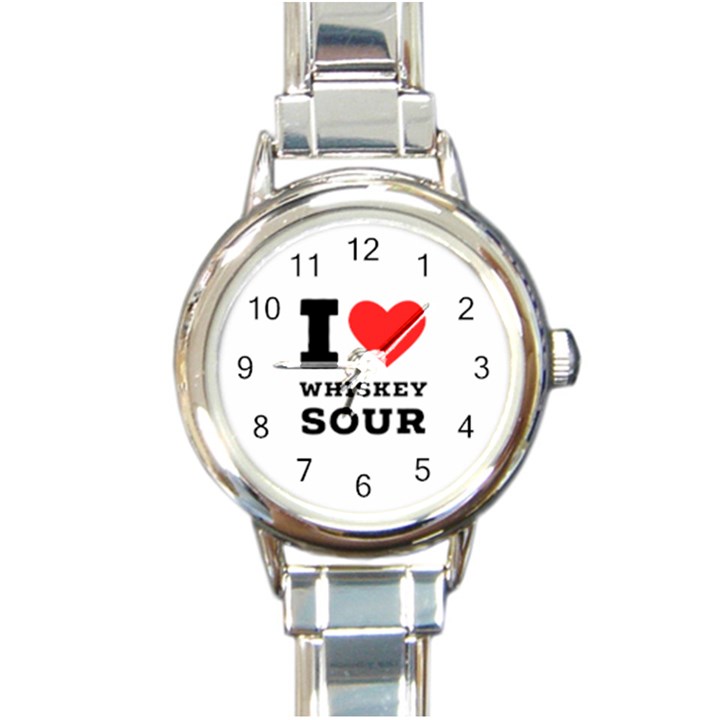 I love whiskey sour Round Italian Charm Watch