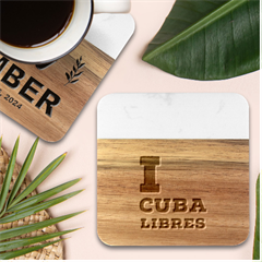 I love cuba libres  Marble Wood Coaster (Square)