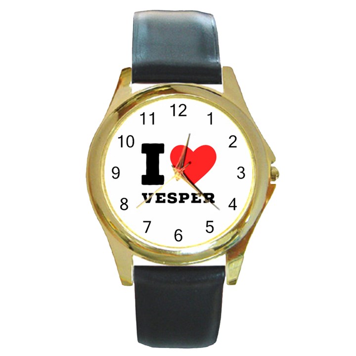 I love vesper Round Gold Metal Watch