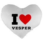 I love vesper Large 19  Premium Flano Heart Shape Cushions Front