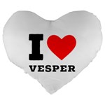 I love vesper Large 19  Premium Flano Heart Shape Cushions Back