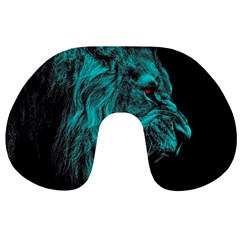 Angry Male Lion Predator Carnivore Travel Neck Pillow by Salman4z