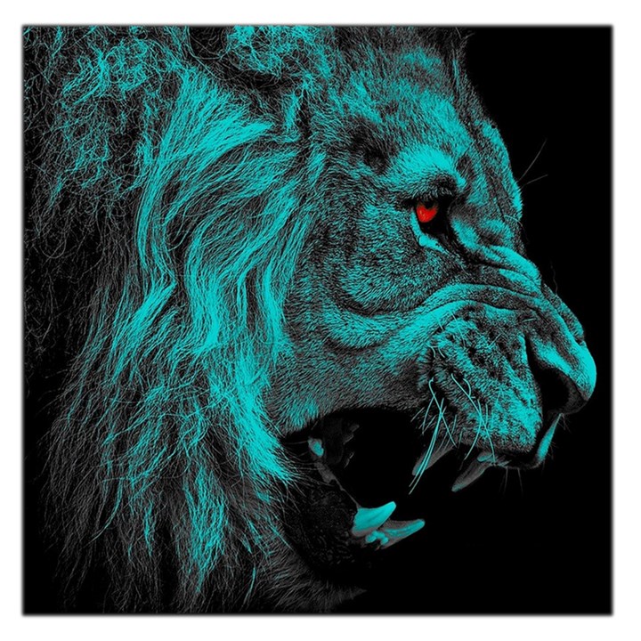 Angry Male Lion Predator Carnivore Square Satin Scarf (36  x 36 )