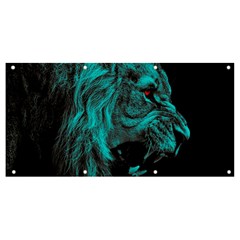 Angry Male Lion Predator Carnivore Banner And Sign 8  X 4  by Salman4z