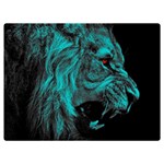 Angry Male Lion Predator Carnivore Two Sides Premium Plush Fleece Blanket (Extra Small) 40 x30  Blanket Front