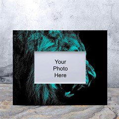 Angry Male Lion Predator Carnivore White Tabletop Photo Frame 4 x6  by Salman4z