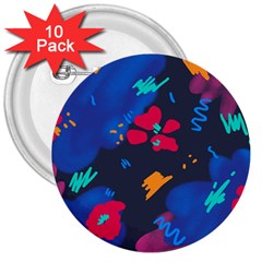 Patterns Rosebuds 3  Buttons (10 Pack)  by Salman4z