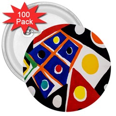 Pattern And Decoration Revisited At The East Side Galleries 3  Buttons (100 Pack)  by Salman4z