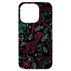 Abstract Pattern Iphone 14 Pro Black Uv Print Case