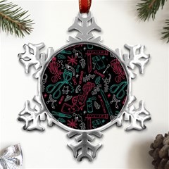 Abstract Pattern Metal Small Snowflake Ornament