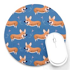 Corgi Patterns Round Mousepad by Salman4z