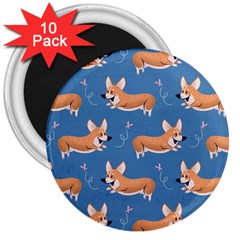 Corgi Patterns 3  Magnets (10 Pack)  by Salman4z