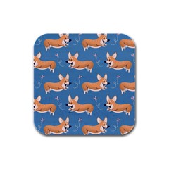 Corgi Patterns Rubber Square Coaster (4 Pack) by Salman4z