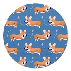 Corgi Patterns Magnet 5  (round) by Salman4z