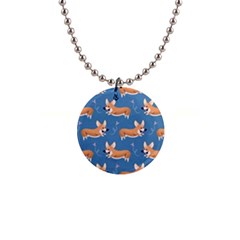 Corgi Patterns 1  Button Necklace by Salman4z