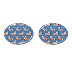 Corgi Patterns Cufflinks (oval) by Salman4z