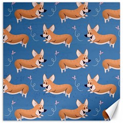 Corgi Patterns Canvas 12  X 12  by Salman4z