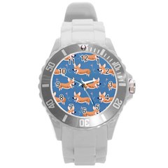 Corgi Patterns Round Plastic Sport Watch (l) by Salman4z