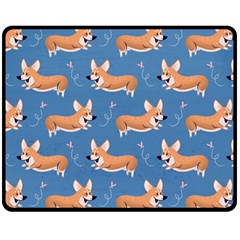 Corgi Patterns Two Sides Fleece Blanket (medium) by Salman4z