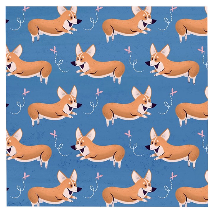 Corgi Patterns Wooden Puzzle Square