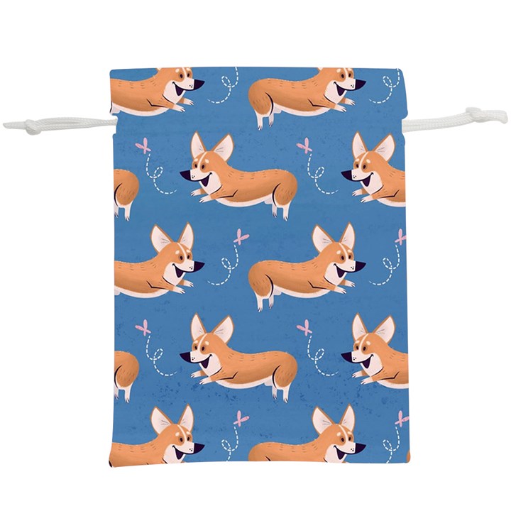 Corgi Patterns Lightweight Drawstring Pouch (XL)