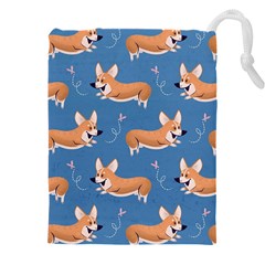 Corgi Patterns Drawstring Pouch (4xl) by Salman4z