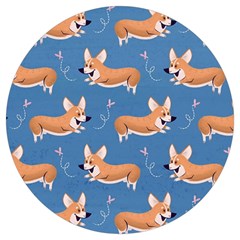 Corgi Patterns Round Trivet