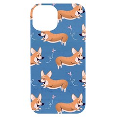 Corgi Patterns Iphone 14 Black Uv Print Case by Salman4z