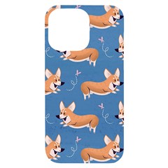 Corgi Patterns Iphone 14 Pro Max Black Uv Print Case by Salman4z