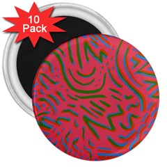 Pattern Saying Wavy 3  Magnets (10 Pack)  by Salman4z