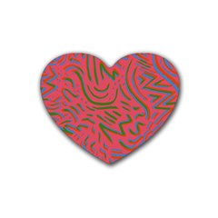 Pattern Saying Wavy Rubber Heart Coaster (4 Pack) by Salman4z