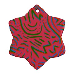 Pattern Saying Wavy Snowflake Ornament (two Sides) by Salman4z