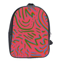 Pattern Saying Wavy School Bag (xl) by Salman4z