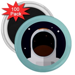 Astronaut Space Astronomy Universe 3  Magnets (100 Pack) by Salman4z