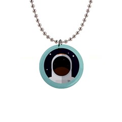 Astronaut Space Astronomy Universe 1  Button Necklace by Salman4z