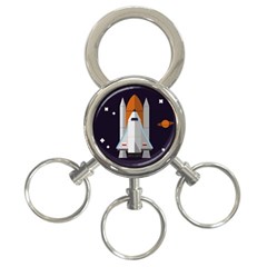 Rocket Space Universe Spaceship 3-ring Key Chain by Salman4z