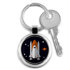 Rocket Space Universe Spaceship Key Chain (round) by Salman4z